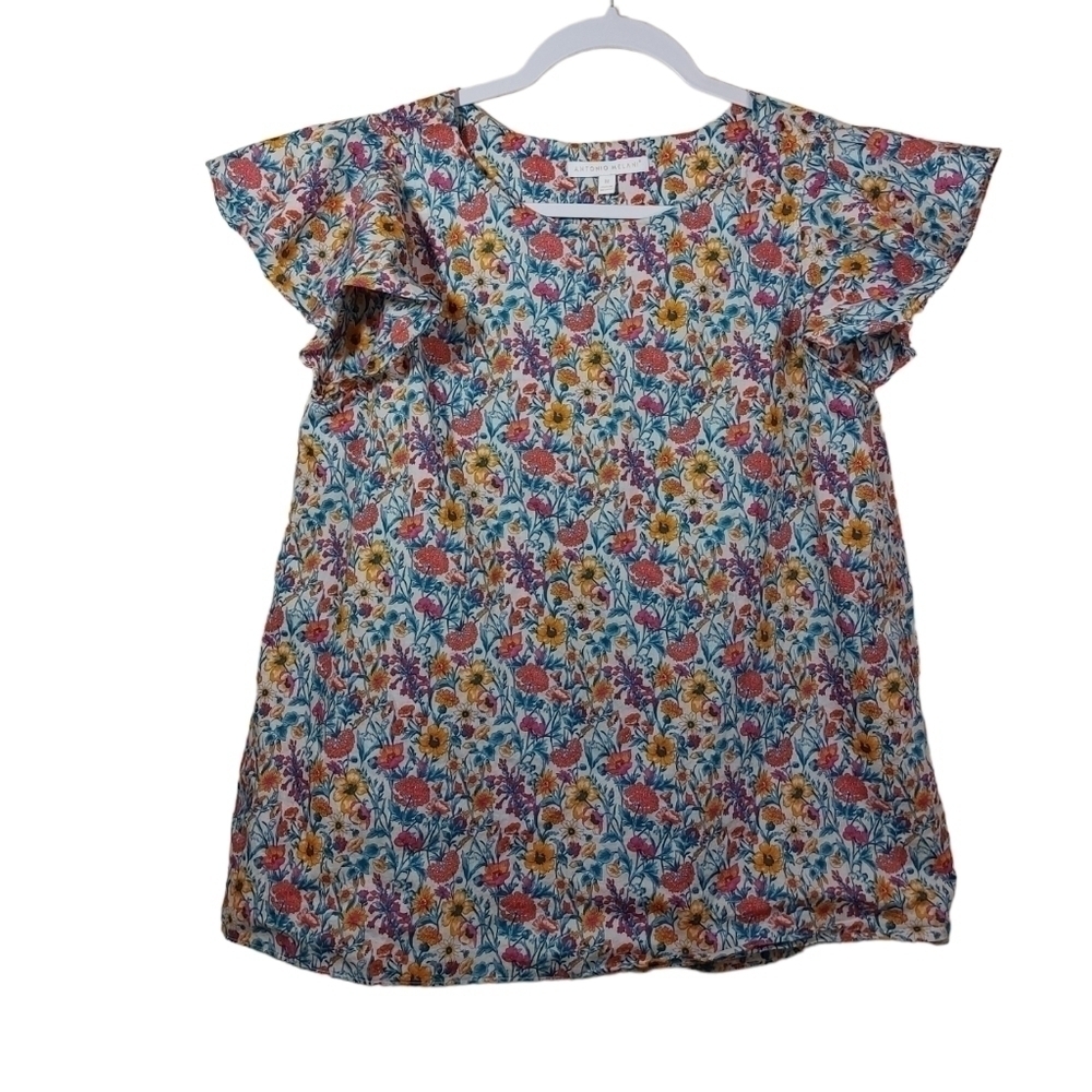 Antonio Melani Ladies Cap Sleeve Floral Print Blouse- M 👚